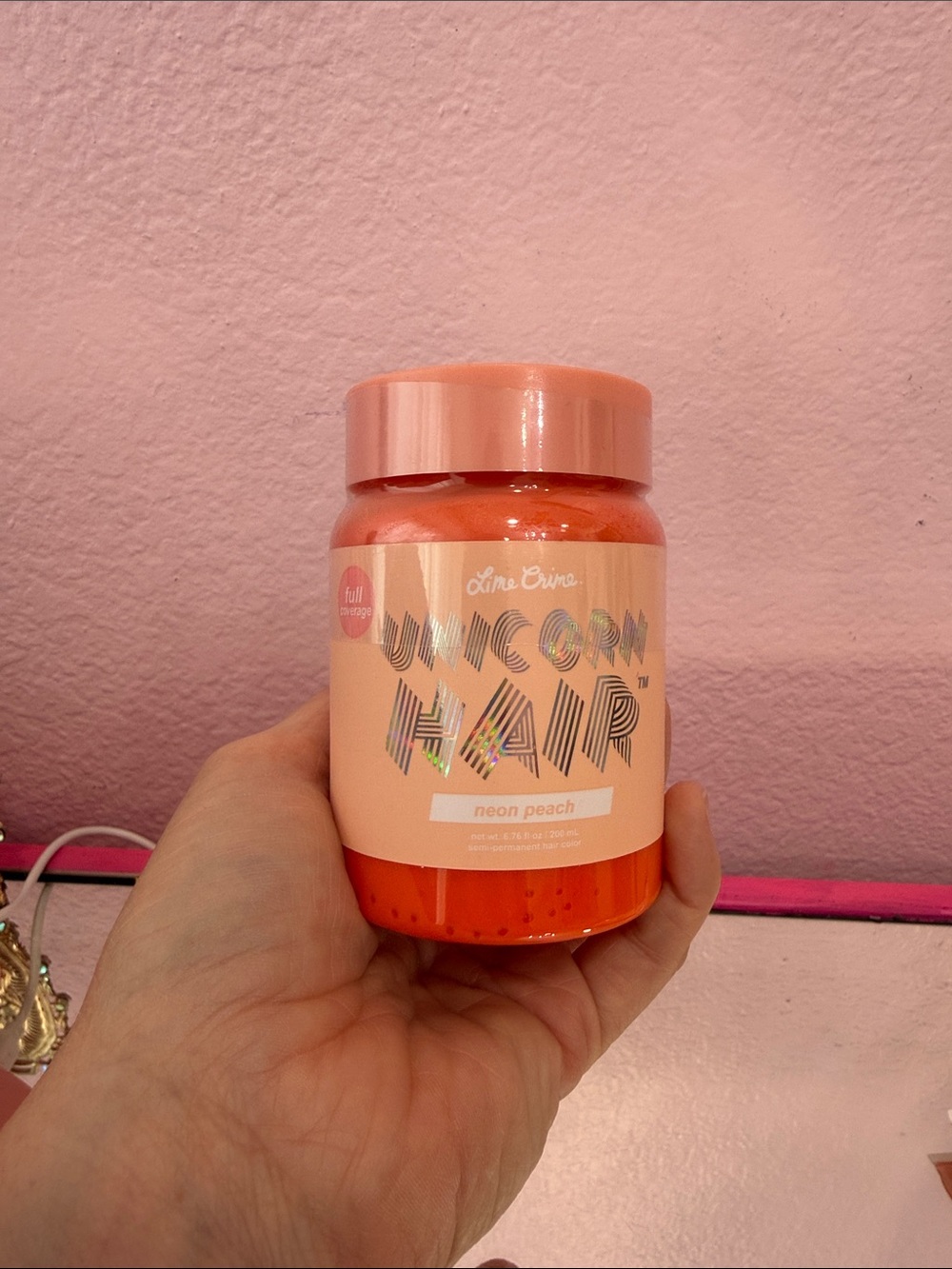 Lime Crime Unicorn Hair Neon Peach Semi-Permanent Hair Color Full coverage